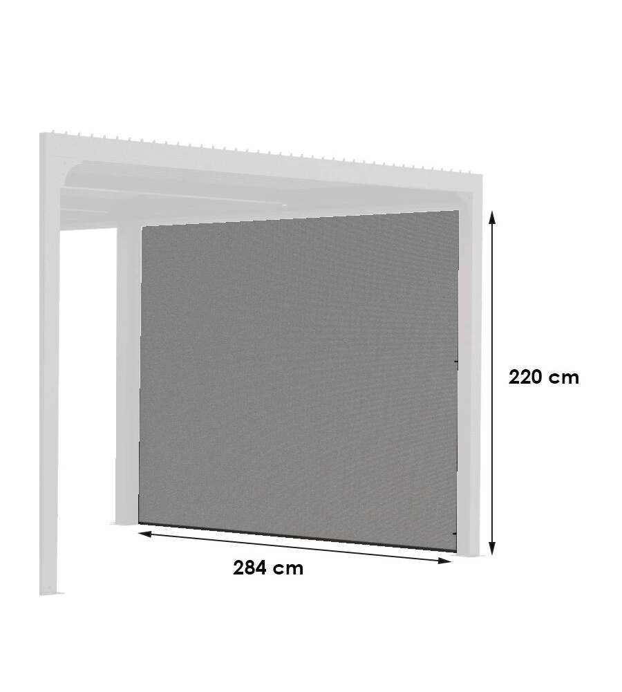 TENDA ACCESSORIA CON BINARIO PER PERGOLA BIOCLIMATICA DA ESTERNO "PER3660BI", 284X220 CM
